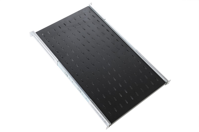 Полка ЦМО Полка перфорированная выдвижная с телескопическими направляющими, глубина 750 мм, цвет чер