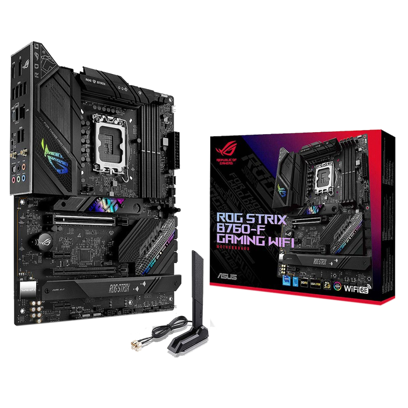 Материнская плата Asus ROG STRIX B760-F GAMING WIFI Soc-1700 Intel B760 4xDDR5 ATX AC`97 8ch(7.1) 2.
