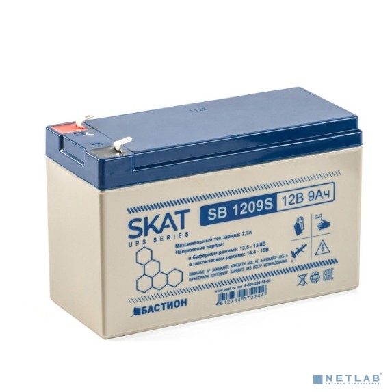 SKAT SB 1209S АКБ свинцово-кислотная тип AGM 12V 9Ач I зар. 2,6 А (ножевые клеммы) (8970)
