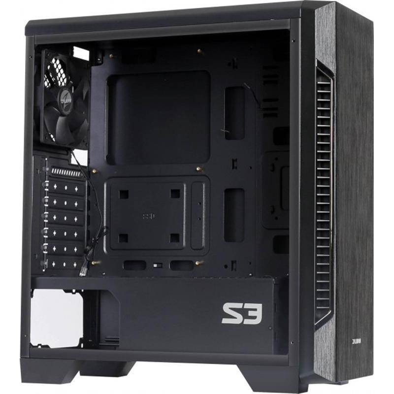 Корпус ZALMAN S3, ATX, BLACK, WINDOW, 2x3.5", 2x2.5", 2xUSB2.0, 1xUSB3.0, REAR 1x120mm
