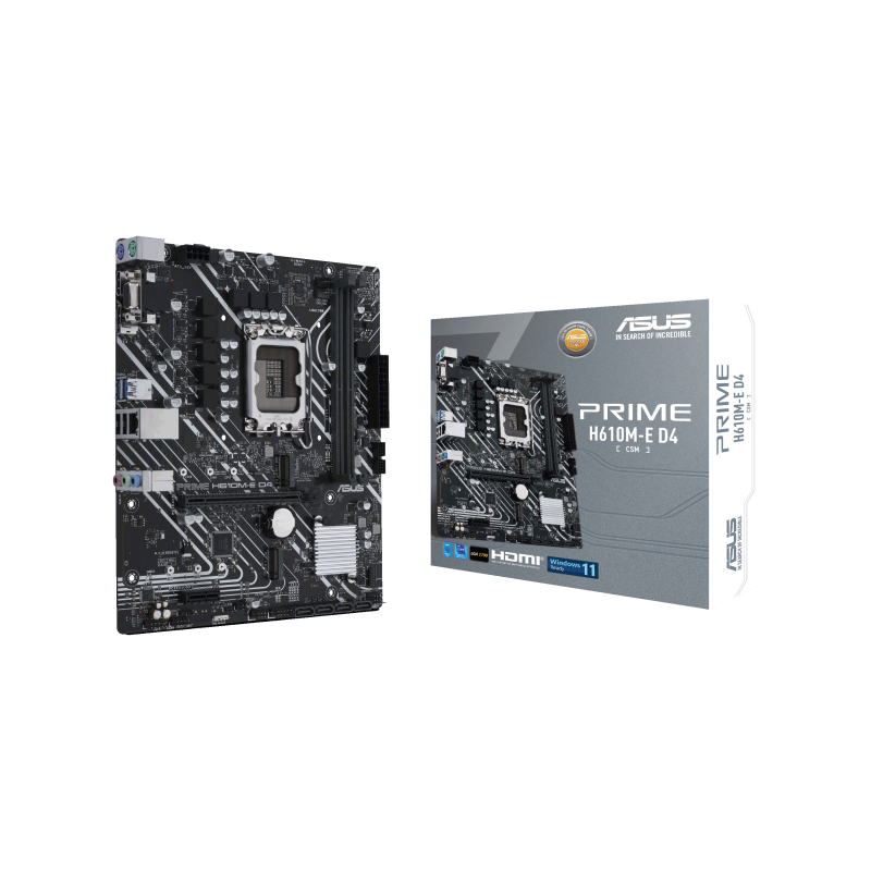 Материнская плата Asus PRIME H610M-E D4-CSM Soc-1700 Intel H610 2xDDR4 mATX AC`97 8ch(7.1) GbLAN+VGA