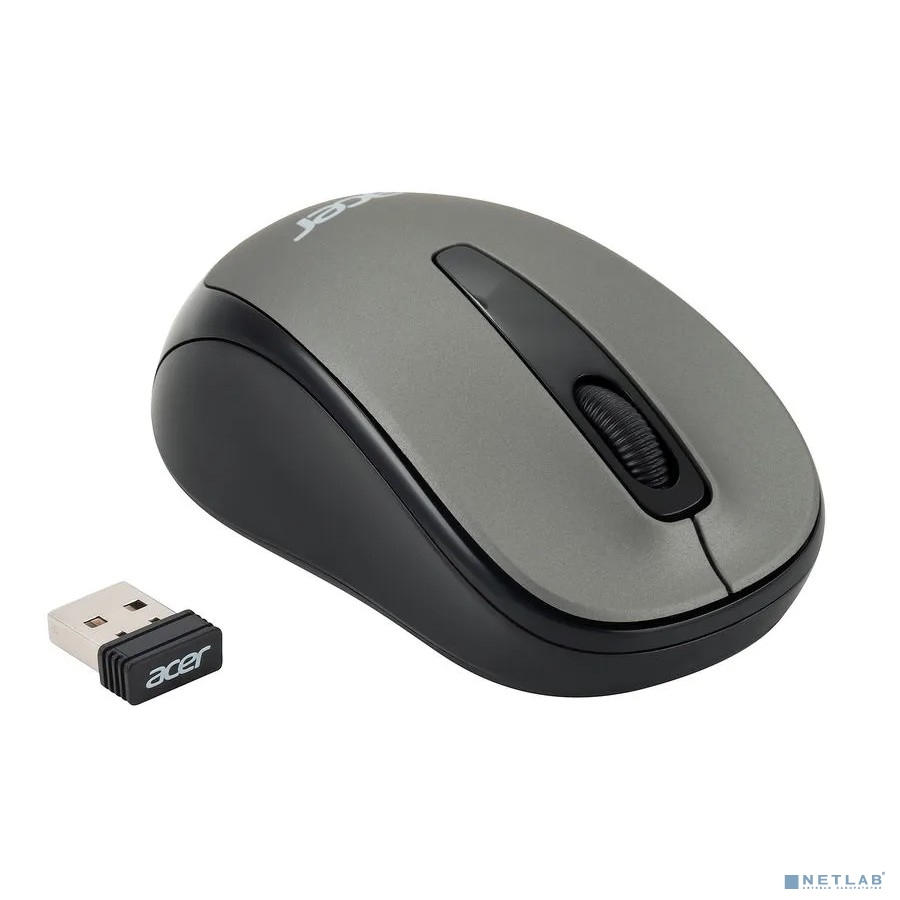 Мышь Acer OMR134 серый оптическая 1000dpi беспров. USB для ноутбука 3but (ZL.MCEEE.01H)