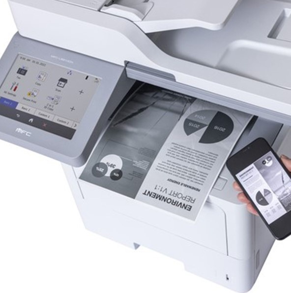 МФУ лазерное Brother MFCL6910DN MFC-L6910DN, A4, 50стр/мин, 2Гб, PCL, BR-Script3, дуплекс, факс, SPDF80, сенсорный экран 17,8см., GigaLAN, WiFi (опц), 1 лоток на 520л, 2 порта USB, стартовый картридж 11000стр