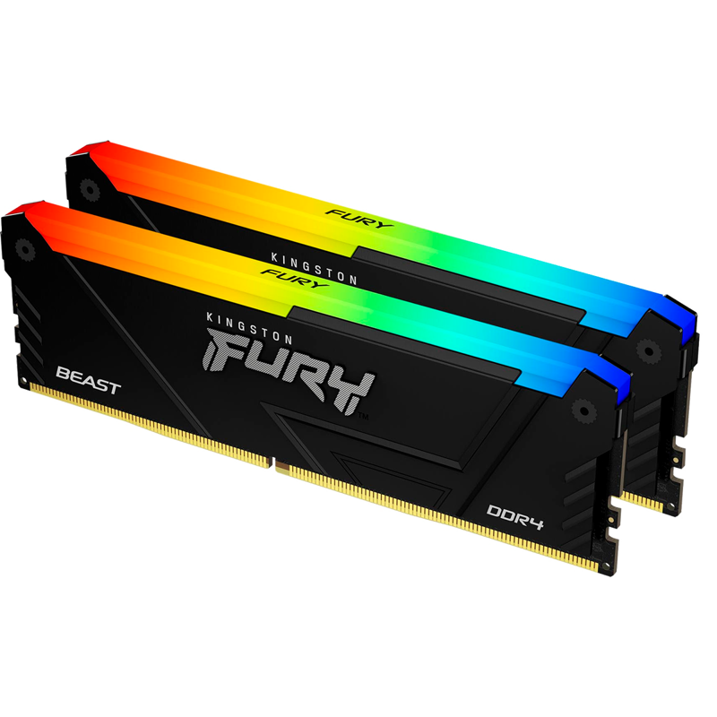 Память DDR4 2x32GB 3600MHz Kingston KF436C18BB2AK2/64 Fury Beast Black RGB RTL Gaming PC4-28800 CL18