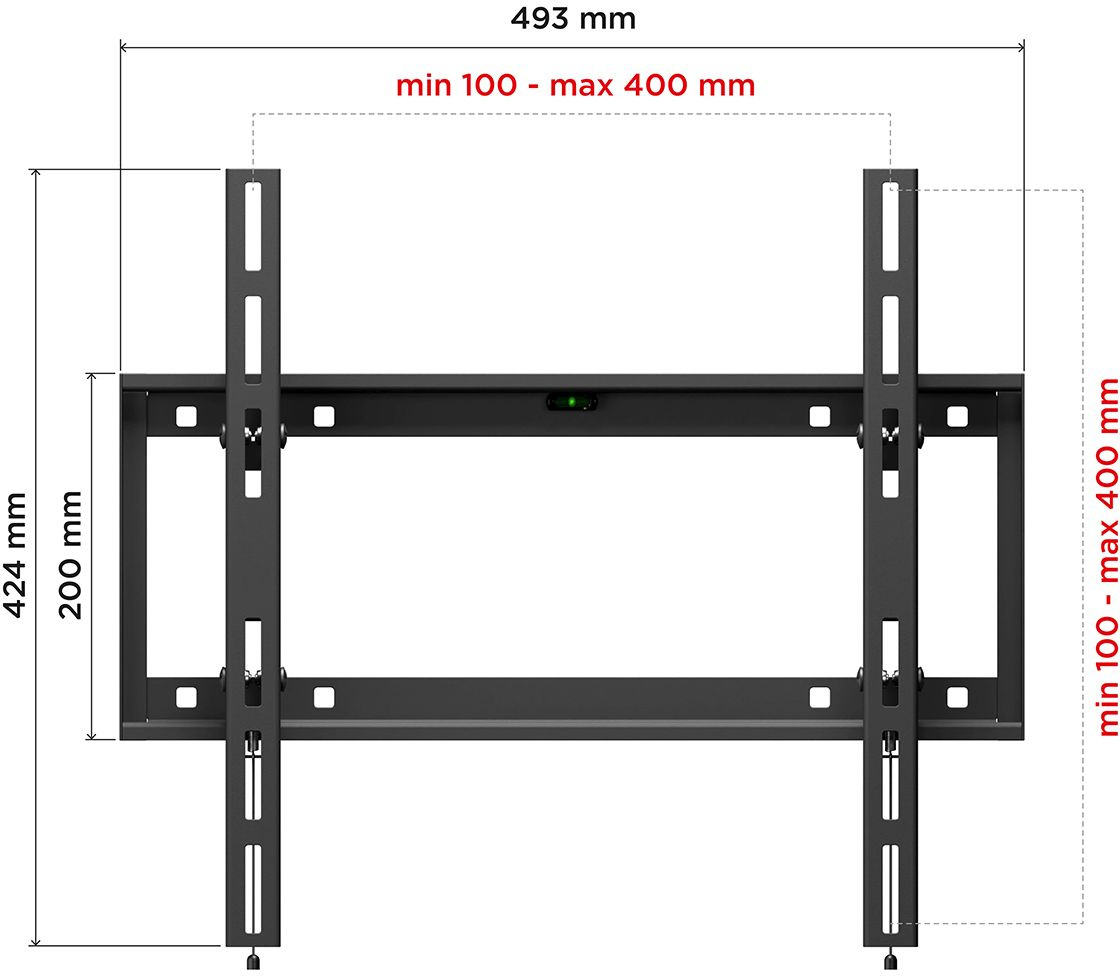 Кронштейн для телевизора Holder LCD-T4609 черный 32"-65" макс.60кг настенный наклон