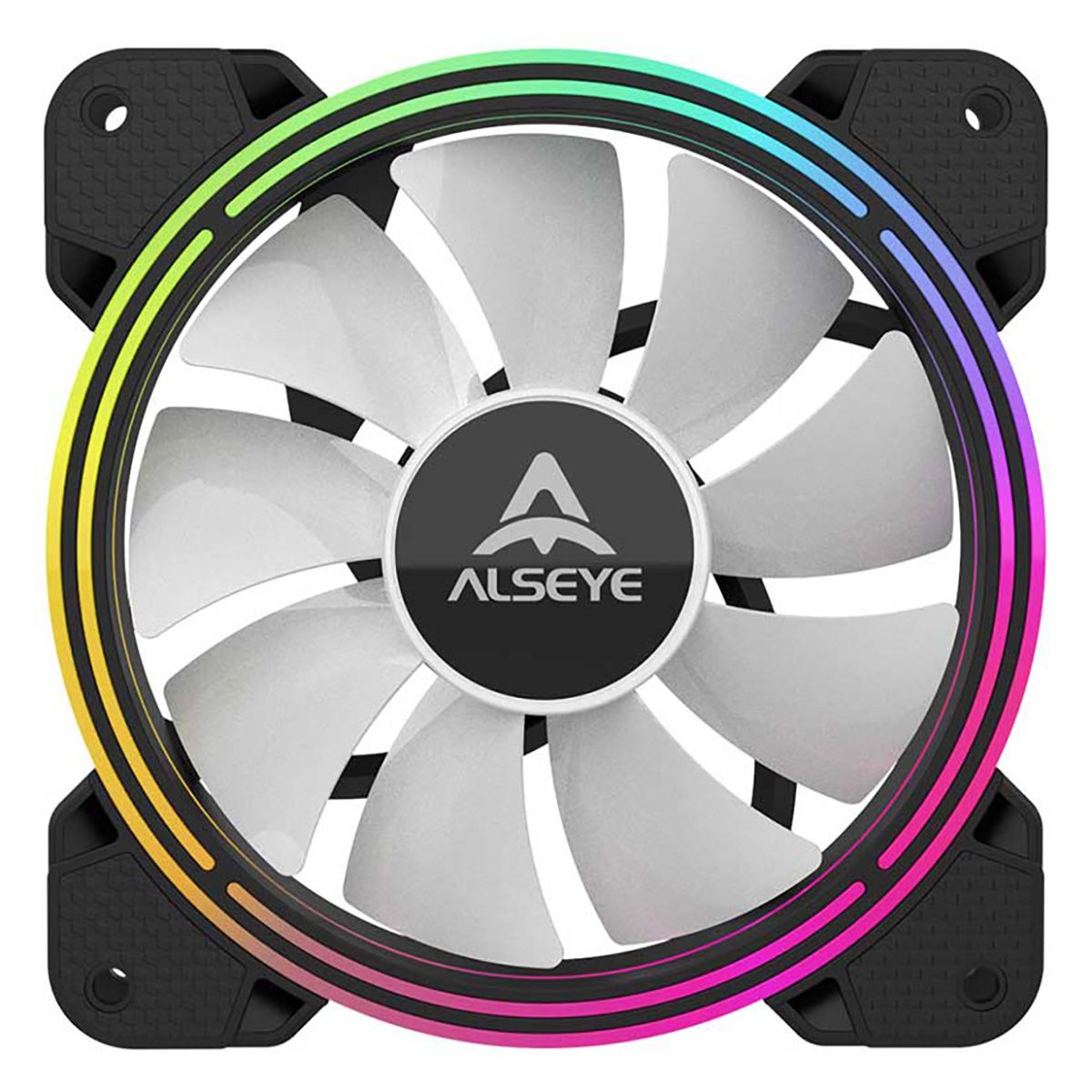 Комплект из 3 вентиляторов Alseye HALO 4.0 KIT, 120мм, 1300rpm, 6-pin, черный-белый/ARGB, 41.5CFM, 2