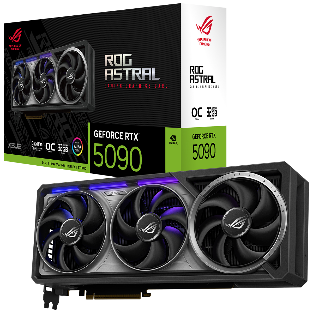 Видеокарта ASUS ROG-ASTRAL-RTX5090-O32G-BTF-GAMING//RTX5090,HDMI*2,DP*3,32G,D7