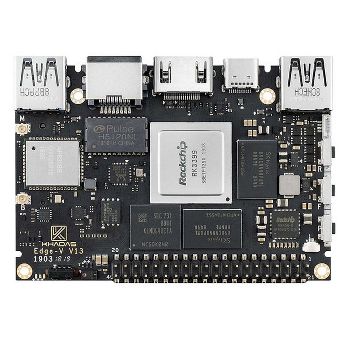 Одноплатный компьютер Khadas Edge-V Pro Rockchip RK3399, 64-bit Hexa-Core, KEGV-P-002