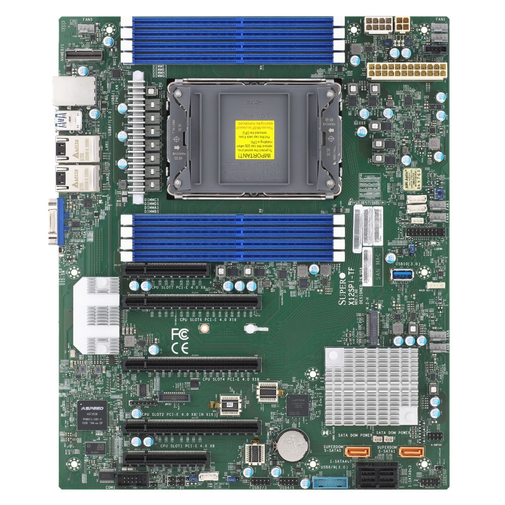 Материнская плата SuperMicro MBD-X12SPI-TF-B OEM (incl. 1x I/O Shield MCP-260-00042-1N, 2x CBL-0044L