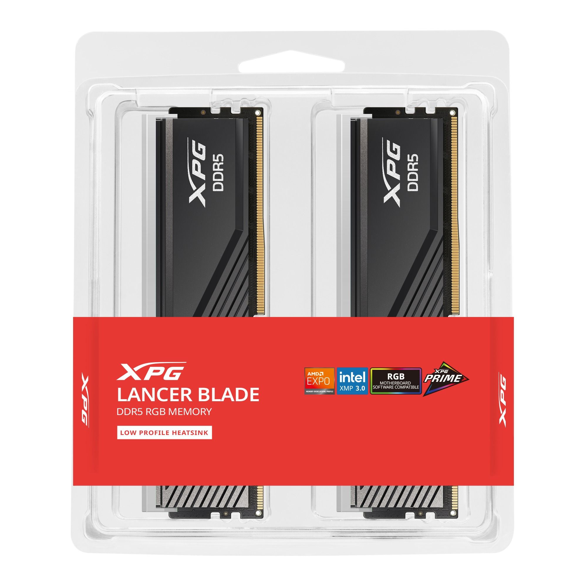 Оперативная память ADATA LANCER BLADE RGB DDR5 DIMM 32GB 6000MHz 2*16GB 48-48-48 1.25V BLACK DUAL TR