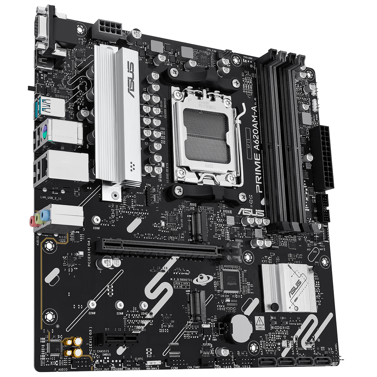 Материнская плата ASUS PRIME A620AM-A-CSM, AM5, A620A, 4*DDR5, 4*SATA, 2*M.2, 2*USB 3.2, 4*USB 2.0, 