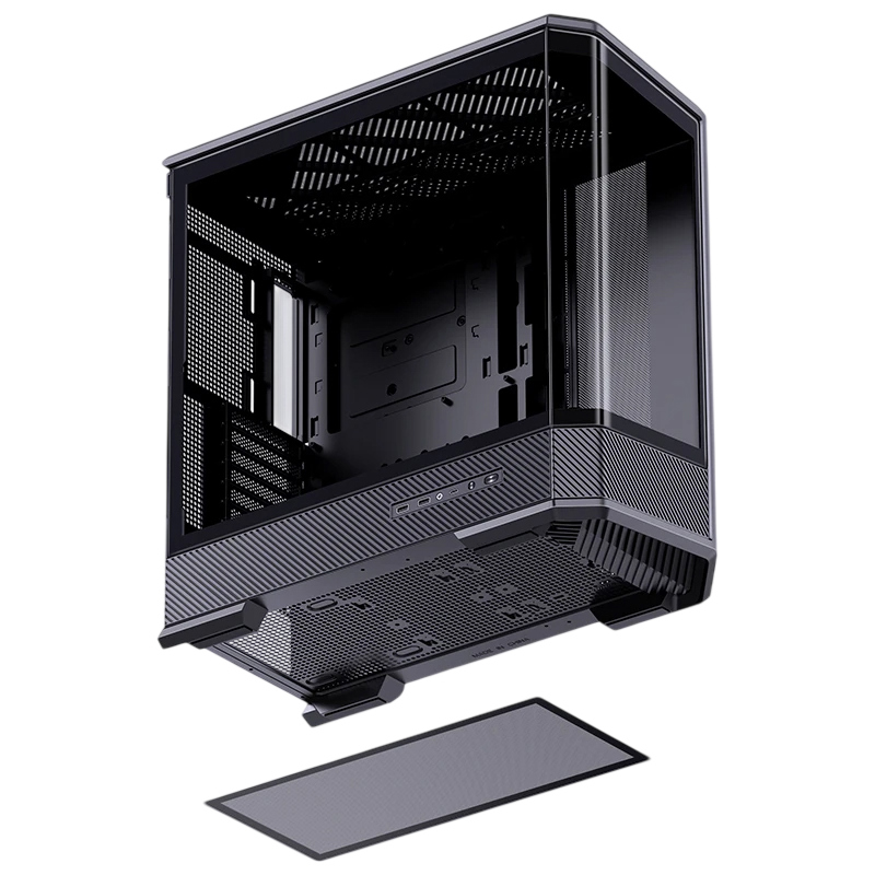 Корпус JONSBO D400, Midi-Tower, TG, no fan, 2xUSB-A 3.0 + 1xUSB-C 3.2, ATX, mATX, mITX Black