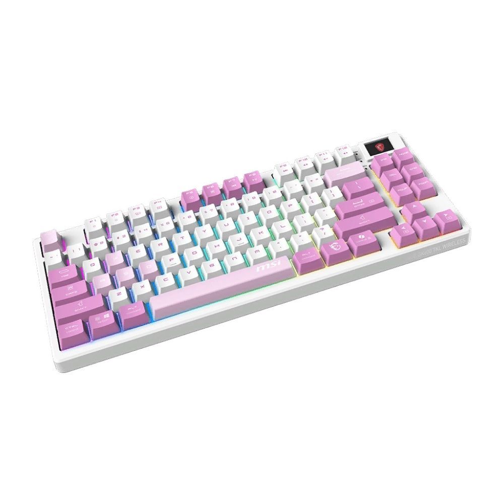 Клавиатура MSI Forge GK600 механическая белый/фиолетовый USB беспроводная BT/Radio Multimedia for ga