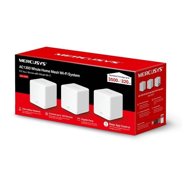 Mercusys Halo H30G(3-pack) Mesh Wi-Fi система AC1300, до 400 Мбит/с на 2,4 ГГц + до 867 Мбит/с на 5 