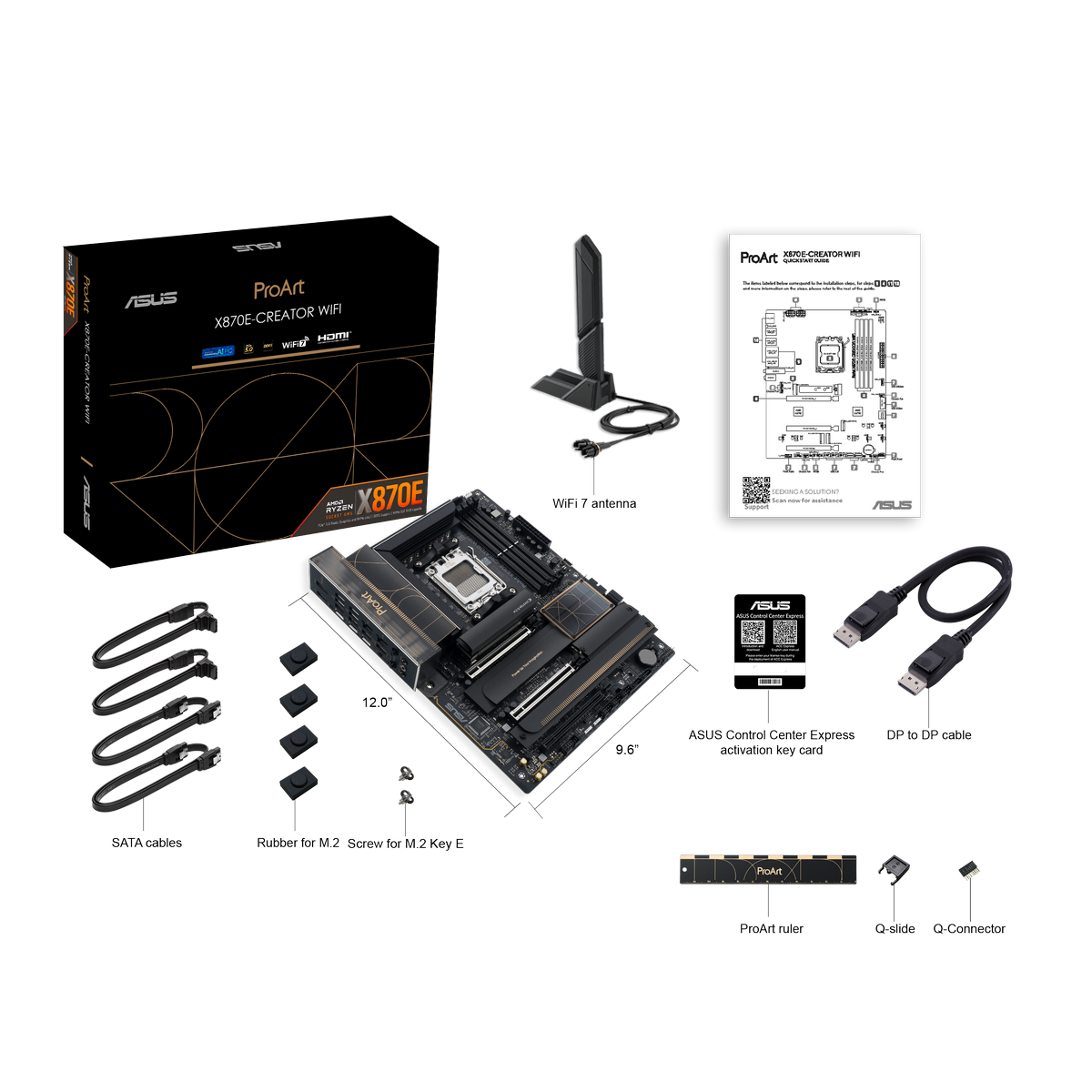 Материнская плата Asus PROART X870E-CREATOR WIFI Socket AM5 AMD X870E 4xDDR5 ATX AC`97 8ch(7.1) 1 x 