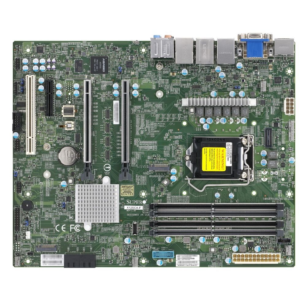 Материнская плата SuperMicro  MBD-X12SCA-F-B W-1200 CPU, 4 DIMM slots, Intel W480 controller for 4 S