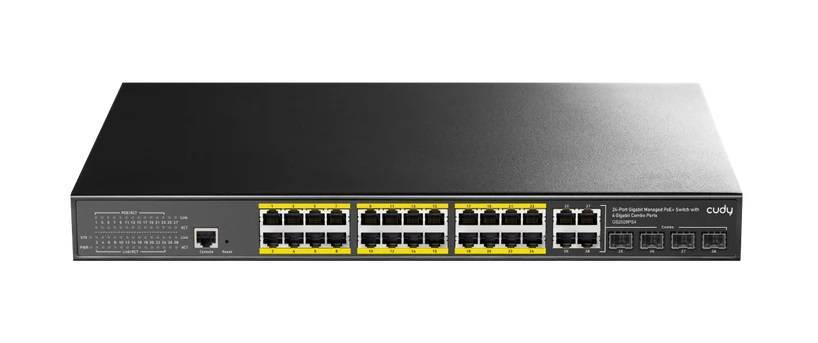 Коммутатор Cudy GS2028PS4-300W (L2) 28x1Гбит/с 4SFP 24PoE+ 300W управляемый