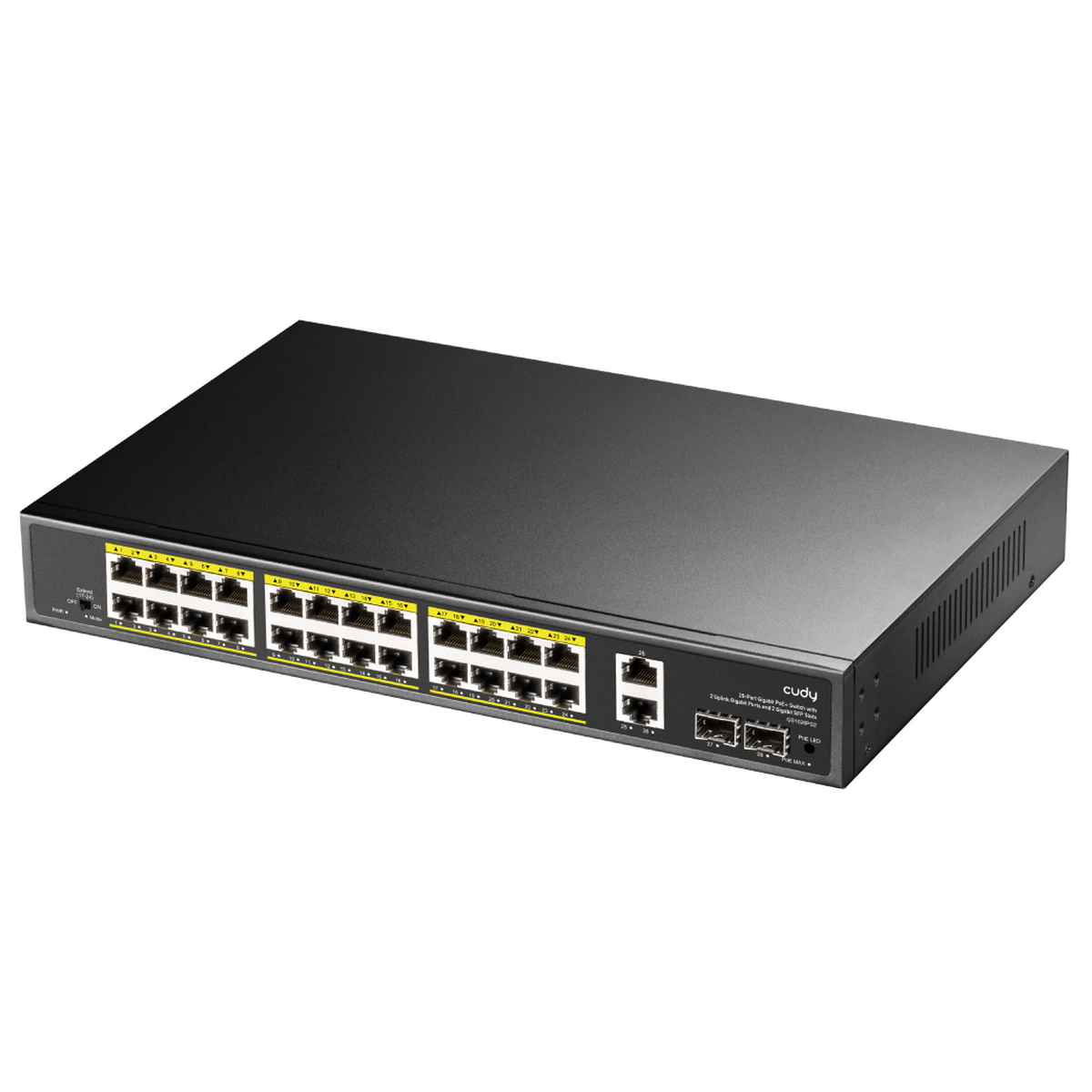 Коммутатор Cudy GS1026PS2 (L2) 26x1Гбит/с 2xКомбо(1000BASE-T/SFP) 2SFP 24PoE 300W неуправляемый
