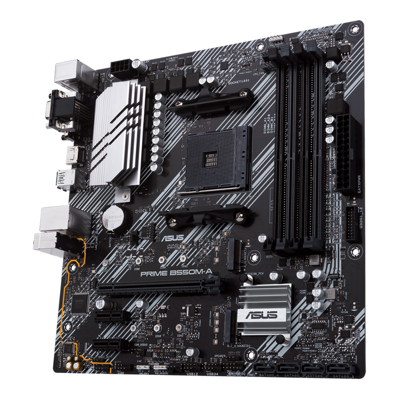 Материнская плата Asus PRIME B550M-A/CSM Soc-AM4 AMD B550 4xDDR4 mATX AC`97 8ch(7.1) GbLAN RAID+VGA+