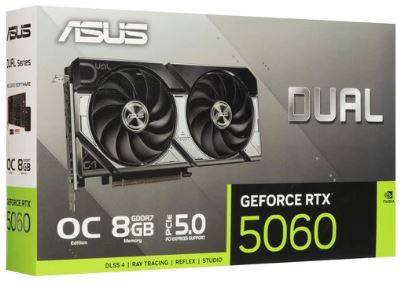 Видеокарта Asus PCI-E 5.0 DUAL-RTX5060-O8G NVIDIA GeForce RTX 5060 8Gb 128bit GDDR7 2535/28000 HDMIx