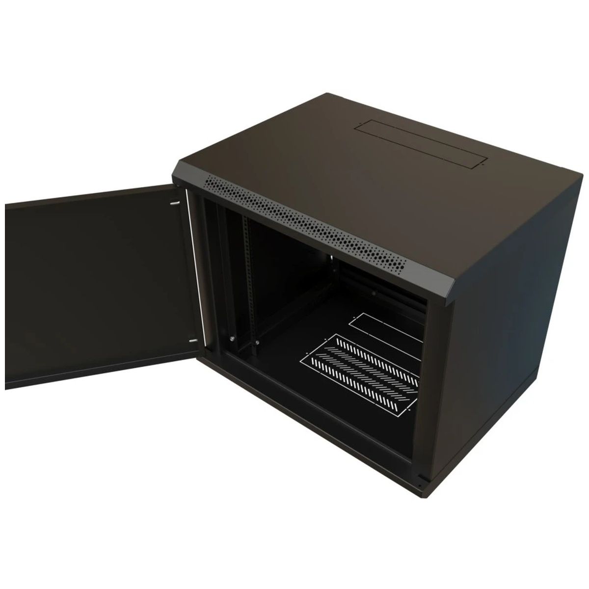 Шкаф коммутационный WRline (WR-TW-1545-SR-RAL9004) настенный 15U 600x450мм пер.дв.металл 2 бок.пан. 