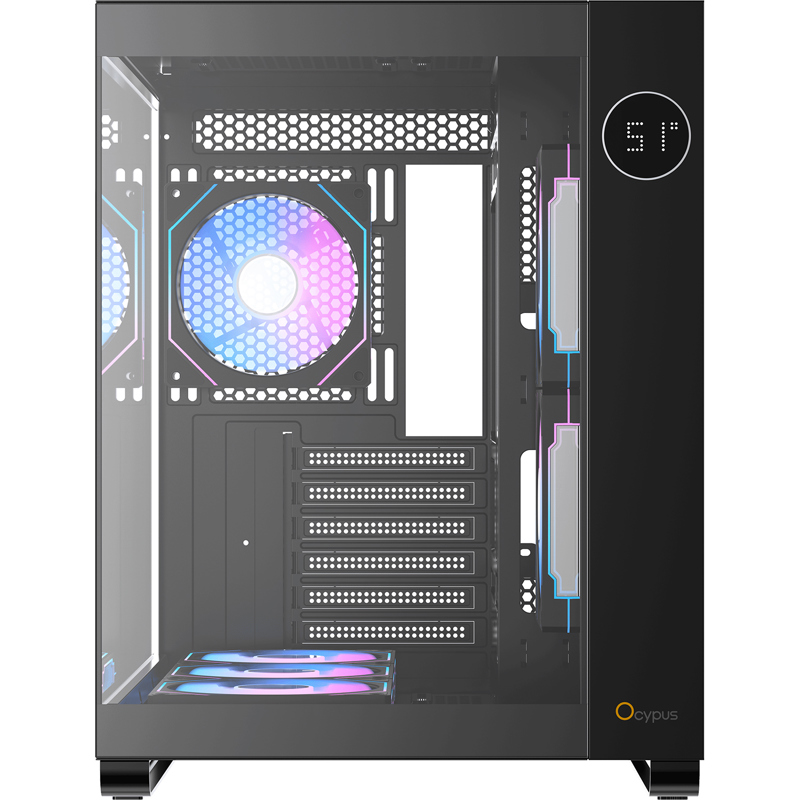 Корпус Ocypus Iota C70 BK ARGB, Midi-Tower, TG, 6x120mm ARGB, 2xUSB-A 3.0 + 1xUSB-C 3.1, ATX, mATX, 