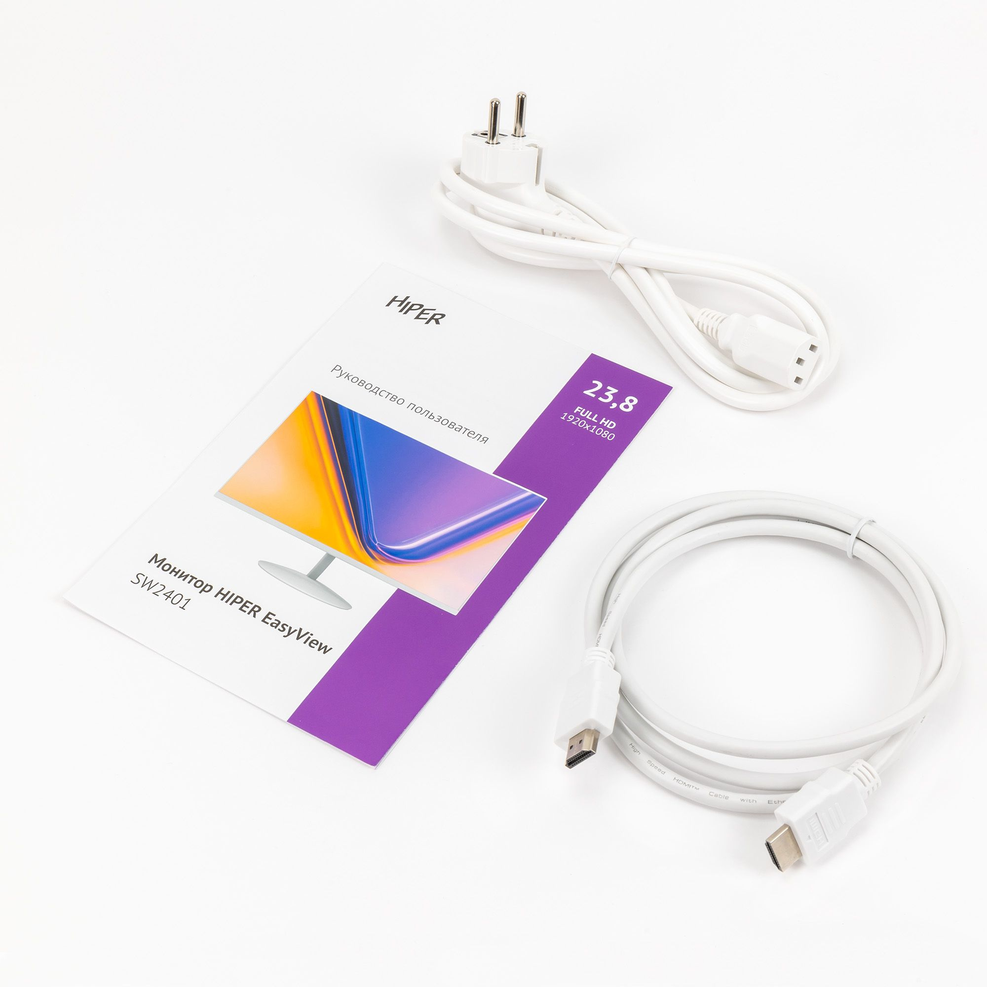 Монитор Hiper 23.8" EasyView SW2401 белый IPS LED 5ms 16:9 HDMI M/M матовая 250cd 178гр/178гр 1920x1