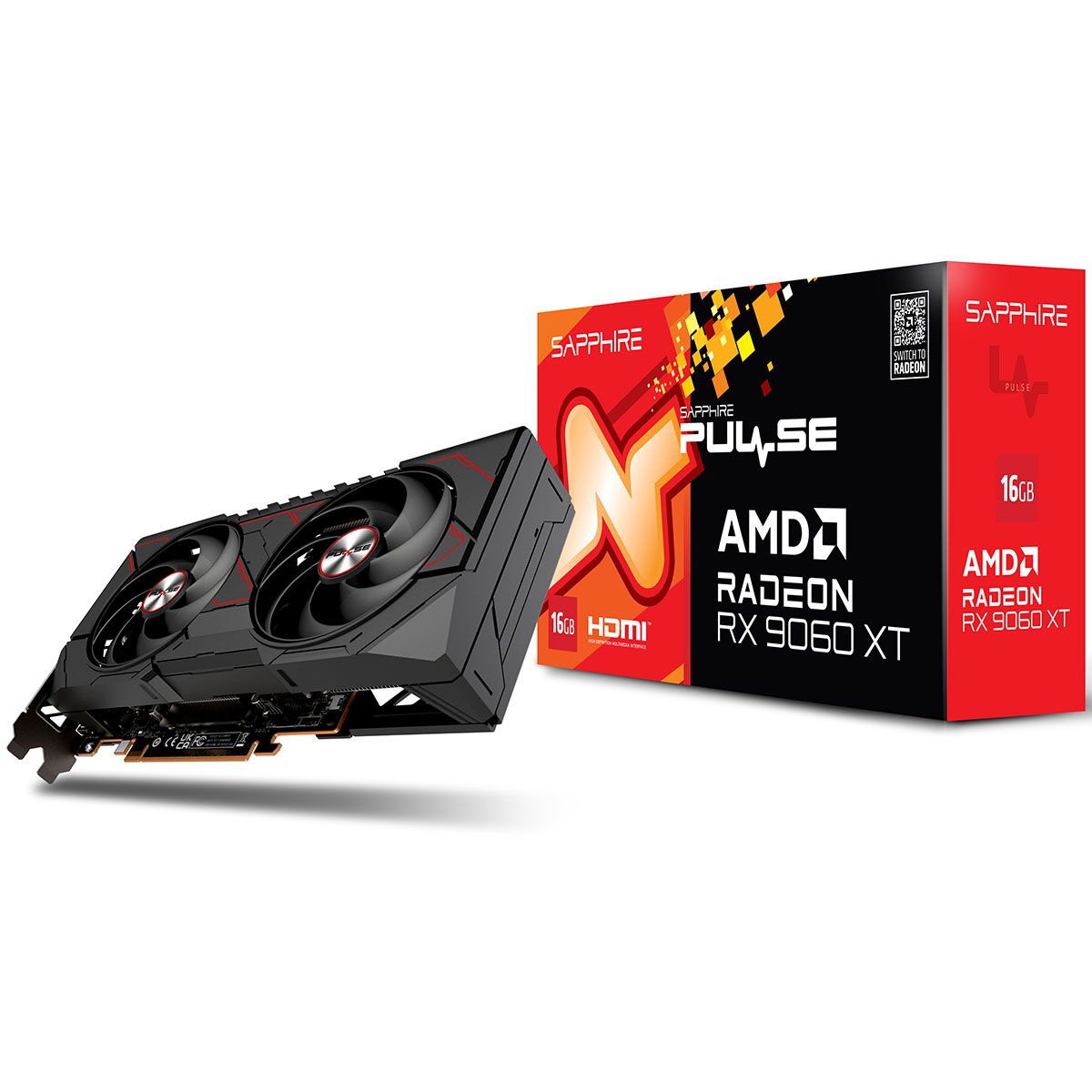 Видеокарта Sapphire PCI-E 5.0 11350-03-20G PULSE AMD RADEON RX 9060 XT GAMING OC 16GB DUAL AMD Radeo