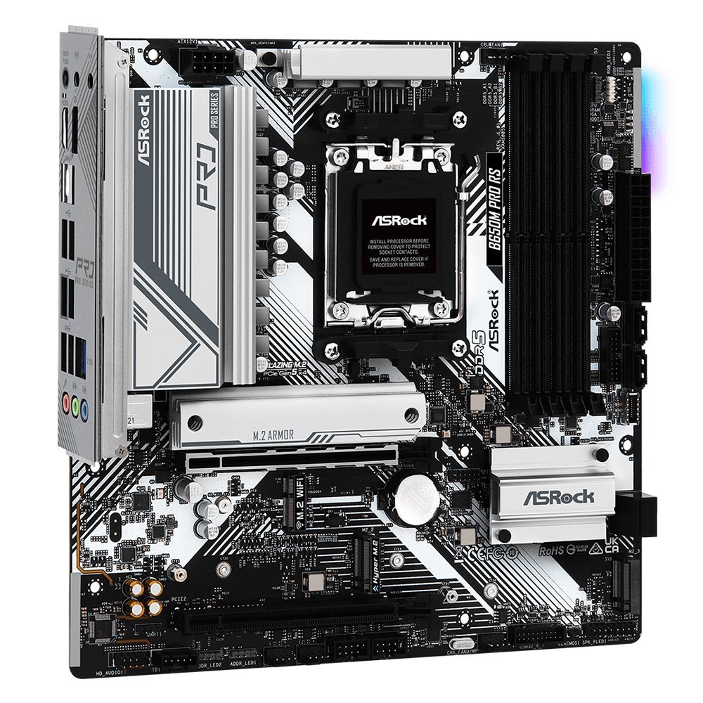 Материнская плата Asrock B650M PRO RS Socket AM5 AMD B650 4xDDR5 mATX AC`97 8ch(7.1) 2.5Gg RAID+HDMI