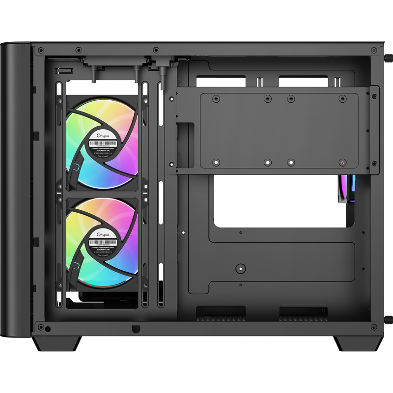 Корпус Ocypus Iota C50 Curve BK ARGB, Mini-Tower, TG, 3x120mm ARGB, 2xUSB-A 3.0 + 1xUSB-C, mATX, mIT