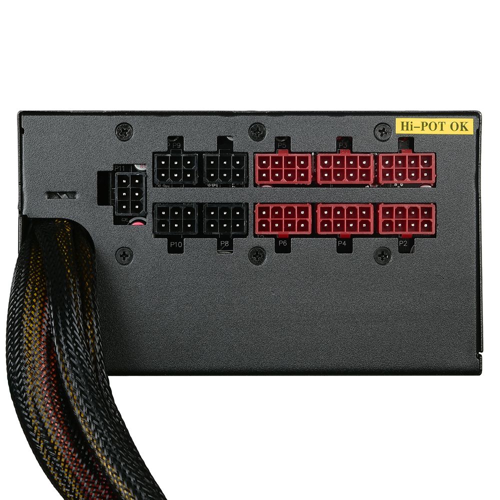 PUO1050V-G 1050W 80+ Gold, Modular, 20+4 PIN,CPU(4+4)PIN*1, CPU8PIN*1, PCI-E(6+2)P*6, HDD*5, FDD*1, 