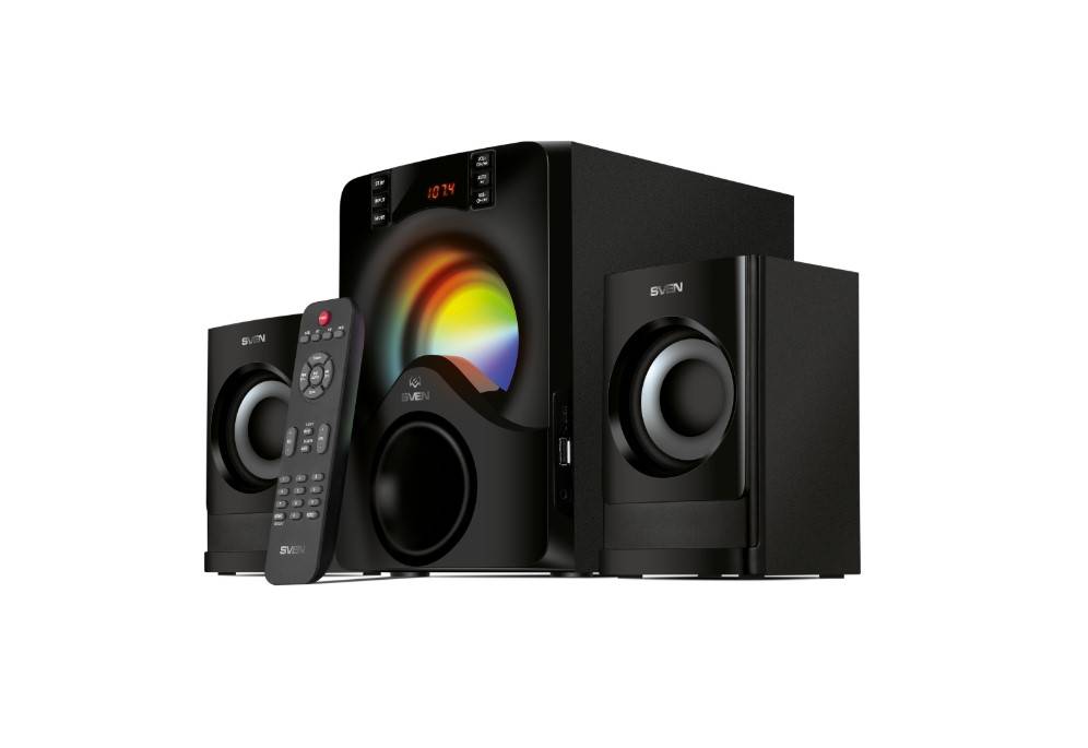АС MS -312, черный (40 Вт, Bluetooth, подсветка, пульт, дисплей, FM, USB)