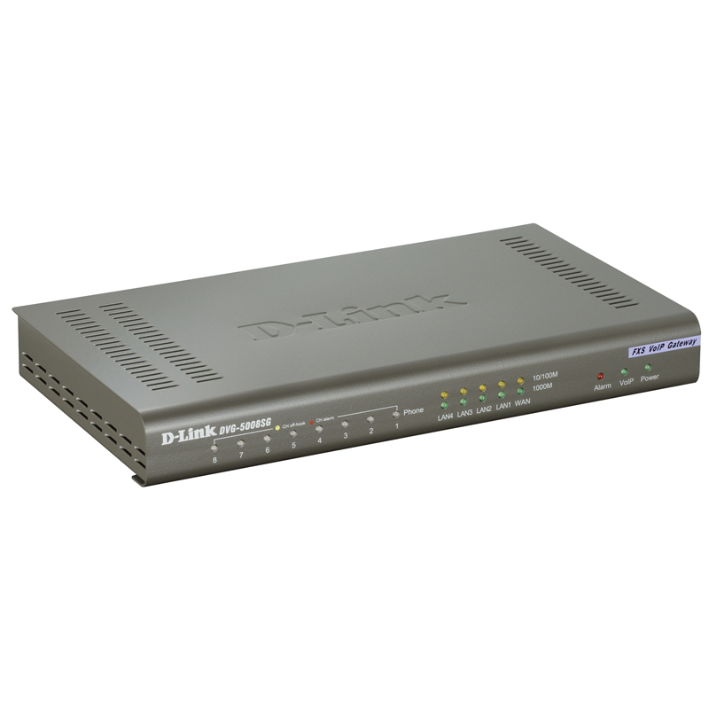 D-Link DVG-5008SG/A1A PROJ Голосовой шлюз с 8 FXS-портами, 1 WAN-портом 10/100/1000Base-T и 4 LAN-по