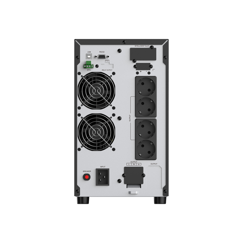 ИБП CBR [ESN-3KT-4F-LCHERSC] Online 3000VA/3000W Tower 4 x Schuko + 1 TB, LCD, HID-USB, RS232, EPO, 