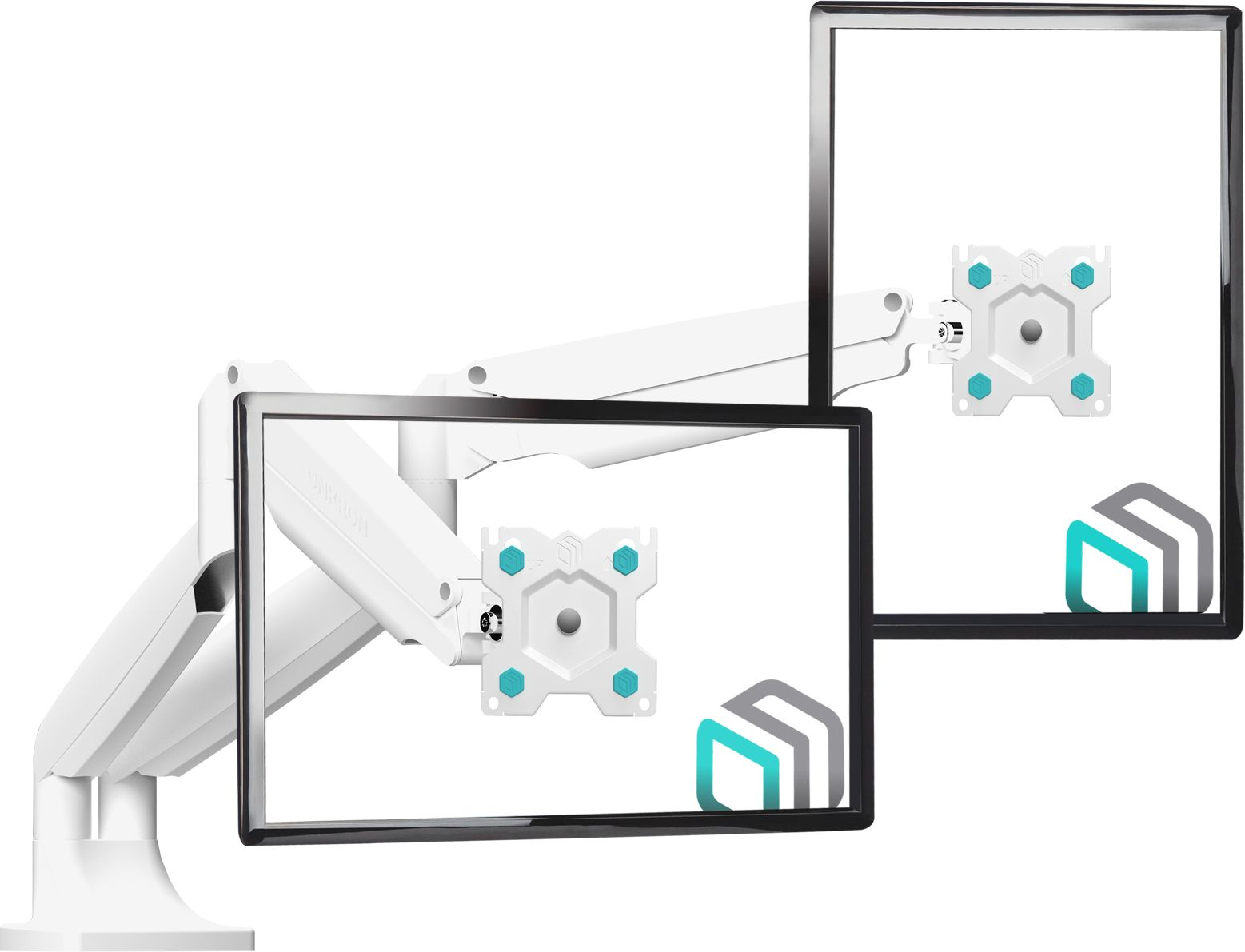 Кронштейн для мониторов Onkron G200 белый 13"-32" макс.18кг настольный поворот и наклон верт.перемещ