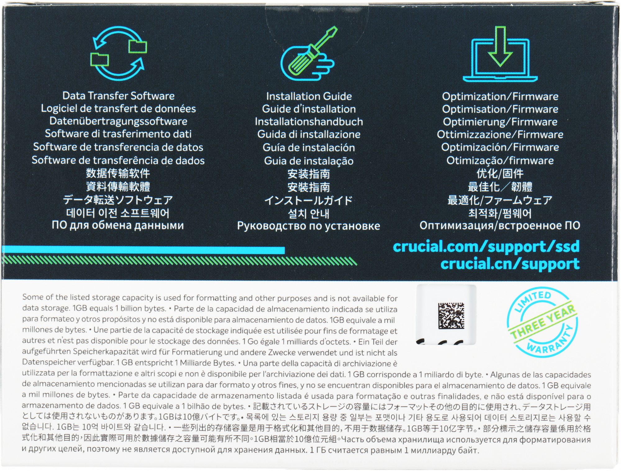 Накопитель SSD Crucial S SATA-III 500GB CT500BX500SSD1 BX500 2.5"