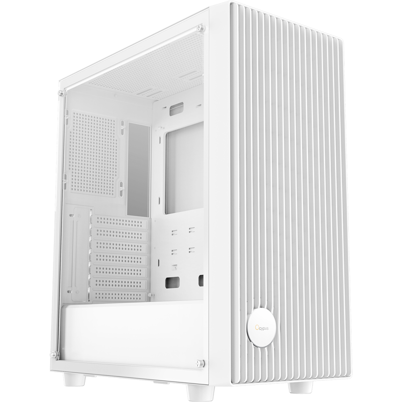 Корпус Ocypus Gamma C70 WH, Midi-Tower, TG, no fans, 1xUSB-A 3.0 + 1xUSB 2.0, ATX, mATX, mITX White