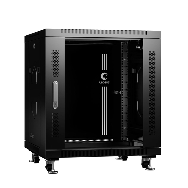 Шкаф коммуникационный Cabeus SH-05C-12U60/60-BK Шкаф монтажный телекоммуникационный 19" напольный 12