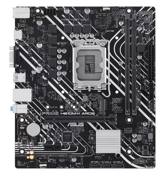 Материнская плата ASUS PRIME H610M-K ARGB, LGA1700, H610, 2*DDR5, 2*DDR5, 4*SATA, 1*M.2, 2*USB 3.2, 
