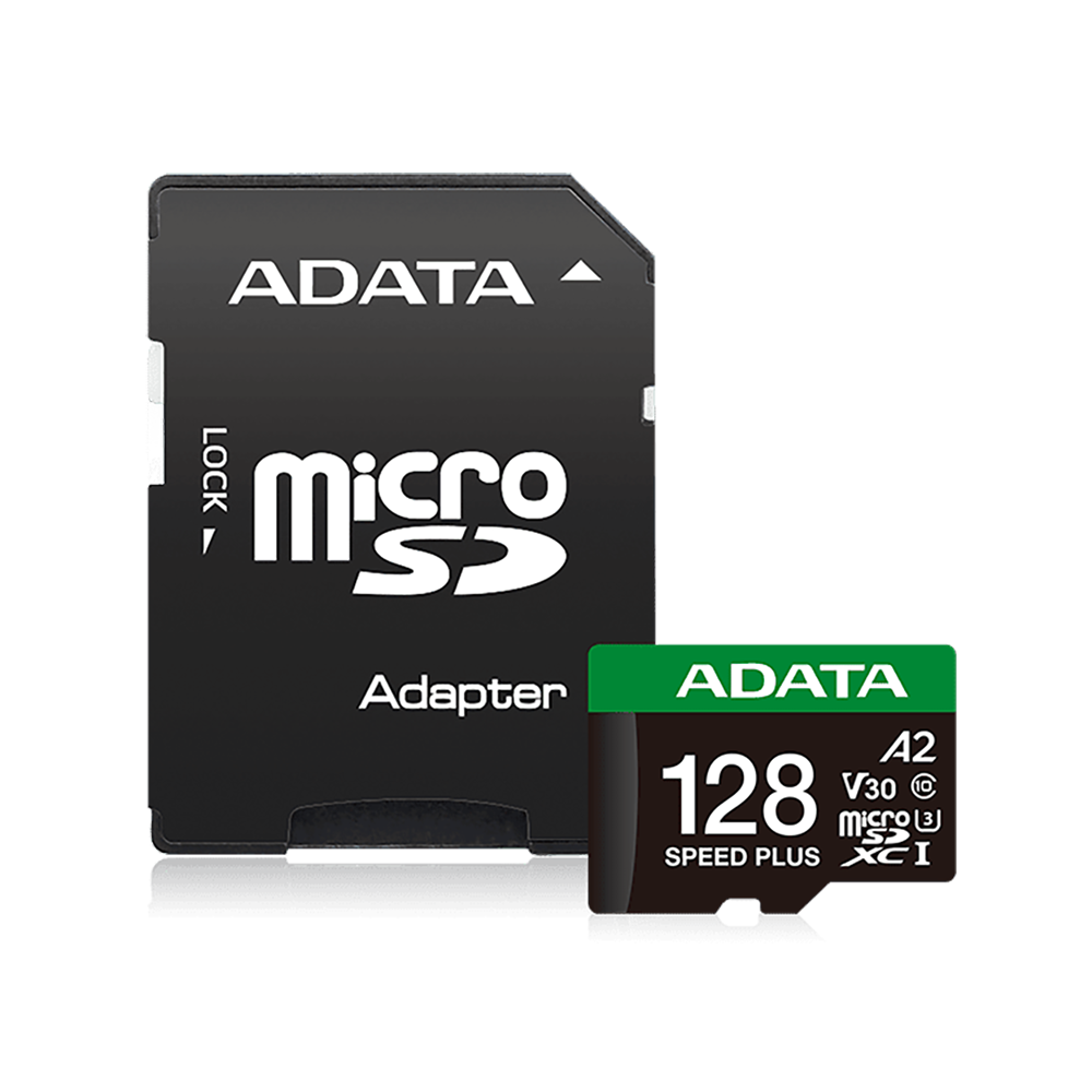 Флеш карта microSD 128GB A-DATA Speed Plus microSDXC Class 10 UHS-I U3 V30S A2 180/160 MB/s (SD адап