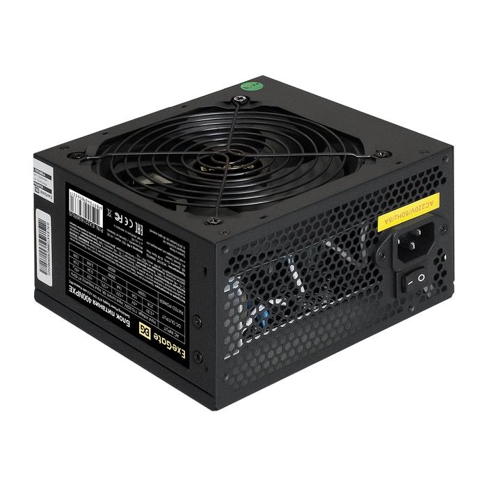 Exegate EX221636RUS Блок питания 400W ATX-400NPXE(+PFC), black, 12cm fan, 24+4pin, 6pin PCI-E, 3*SAT
