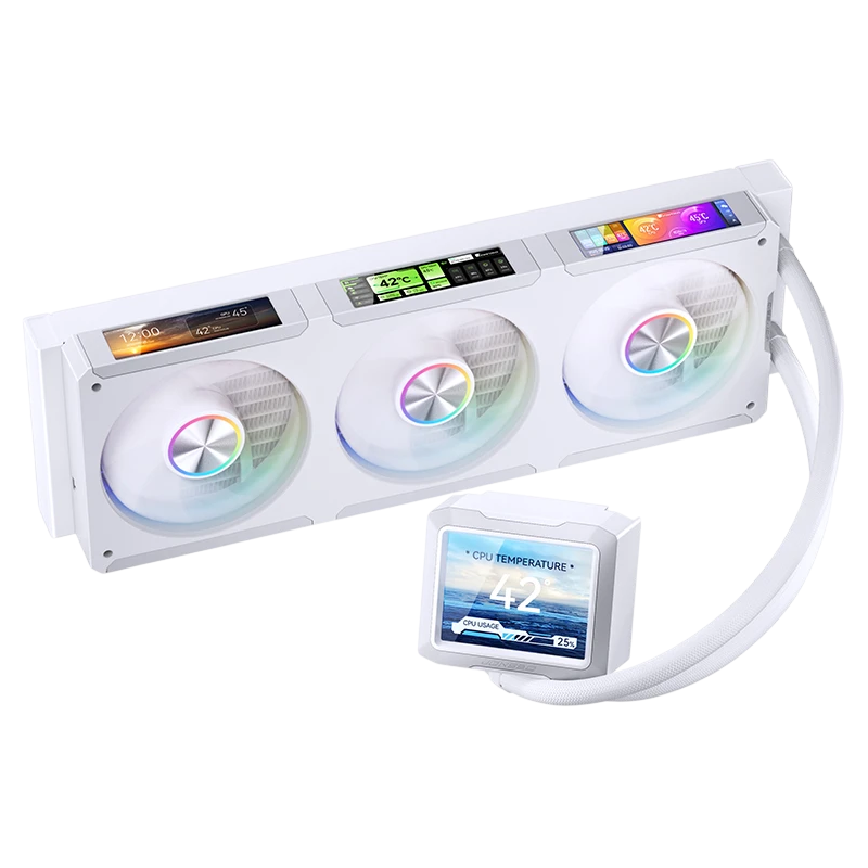 Система жидкостного охлаждения JONSBO TF3-360SCW White (320W, 360mm, LED, White, ARGB/ Fans: 3x120mm