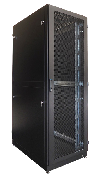 Шкаф ЦМО Шкаф серверный напольный 48U (800  1000) двойные перфорированные двери 2 шт., чёрный