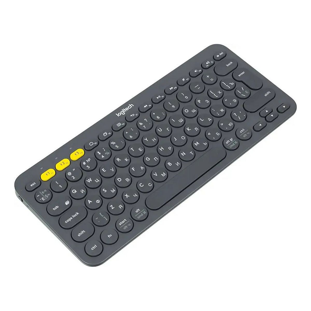 Клавиатура Logitech K380 темно-серый беспроводная BT slim Multimedia для ноутбука (920-007584)