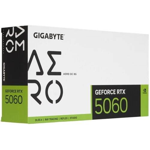 Видеокарта Gigabyte PCI-E 5.0 GV-N5060AERO OC-8GD 1.0 NVIDIA GeForce RTX 5060 8Gb 128bit GDDR7 2497/