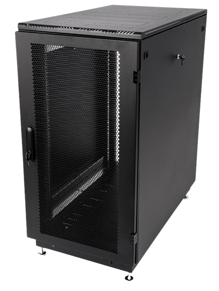 Шкаф ЦМО Шкаф серверный напольный 24U (600  1000) дверь перфорированная 2 шт., чёрный