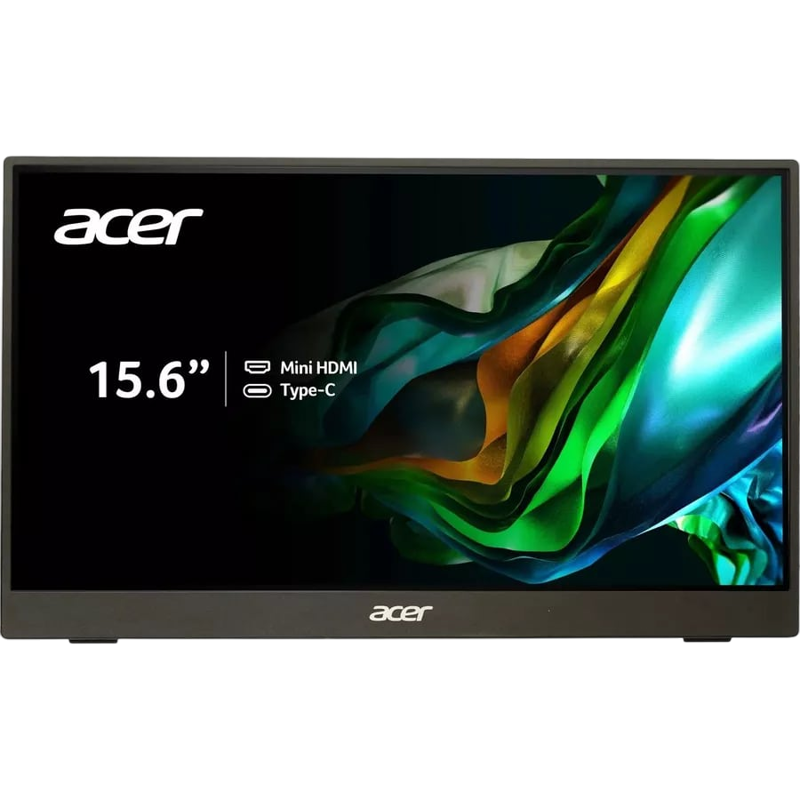 Монитор Acer PM161QJbmiuux 15,6'', UltraThin Black, 16:9, IPS, 1920x1080, 6ms, 250cd, 60Hz, mini HDM