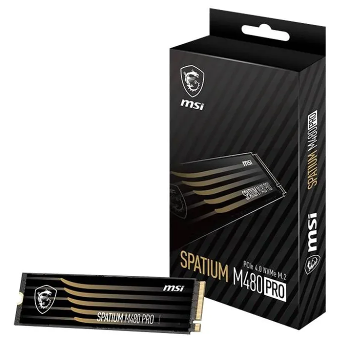 M.2 2280 1TB MSI SPATIUM M480 Pro Client SSD PCIe Gen4x4 with NVMe, 7400/6000, IOPS 750/1000K, MTBF 