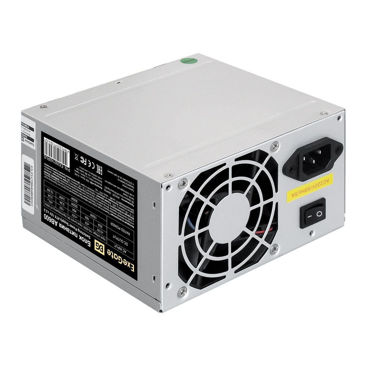 Exegate EX292142RUS Блок питания 600W ExeGate AB600 (ATX, 8cm fan, 24pin, 4pin, 3xSATA, 2xIDE, FDD)