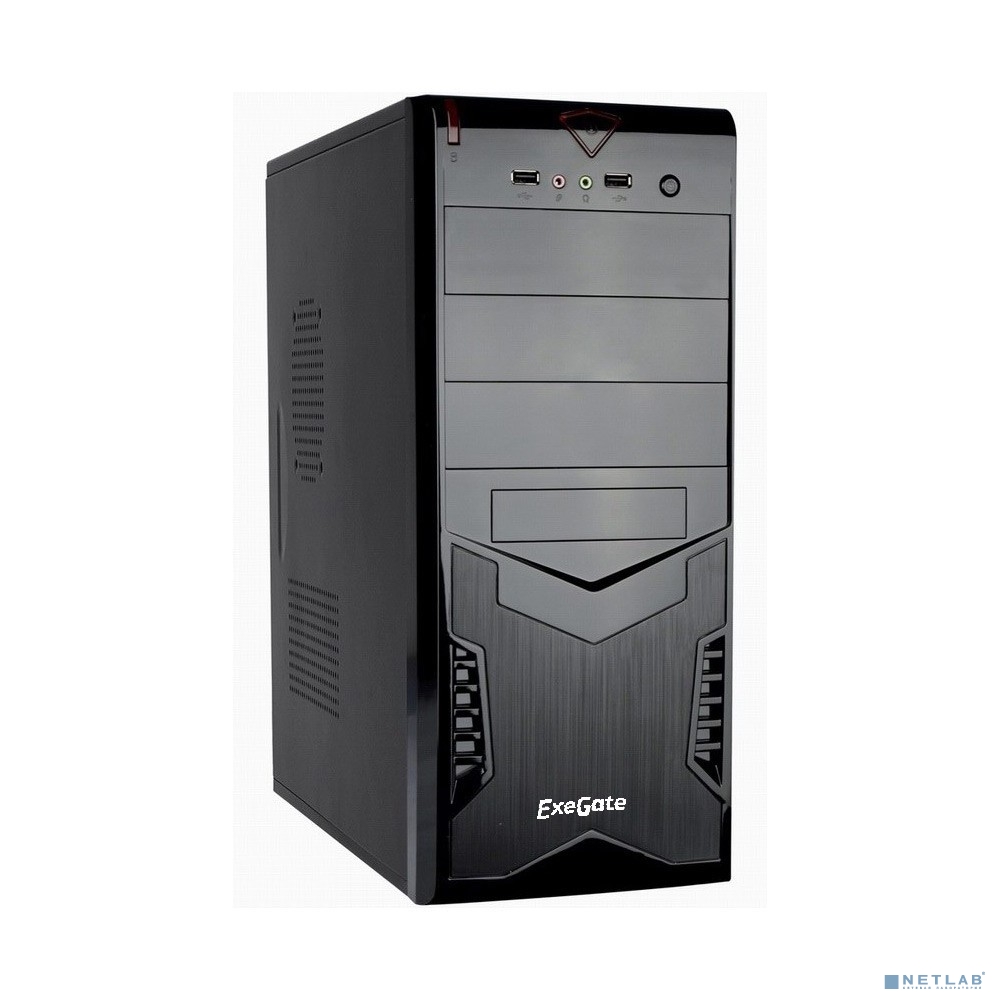 Exegate EX261447RUS Корпус Miditower CP-601 Black, ATX, <без БП>, 2*USB, Audio